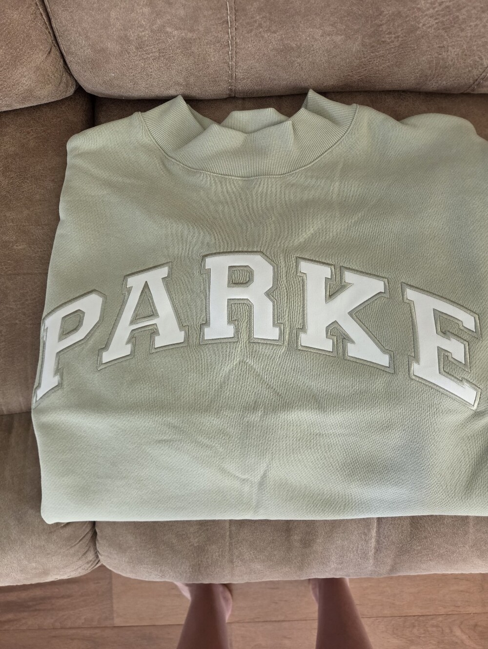 PARKE Seafoam Green  Heritage Women's Mockneck Sweatshirt Summerland Drop L/XL
